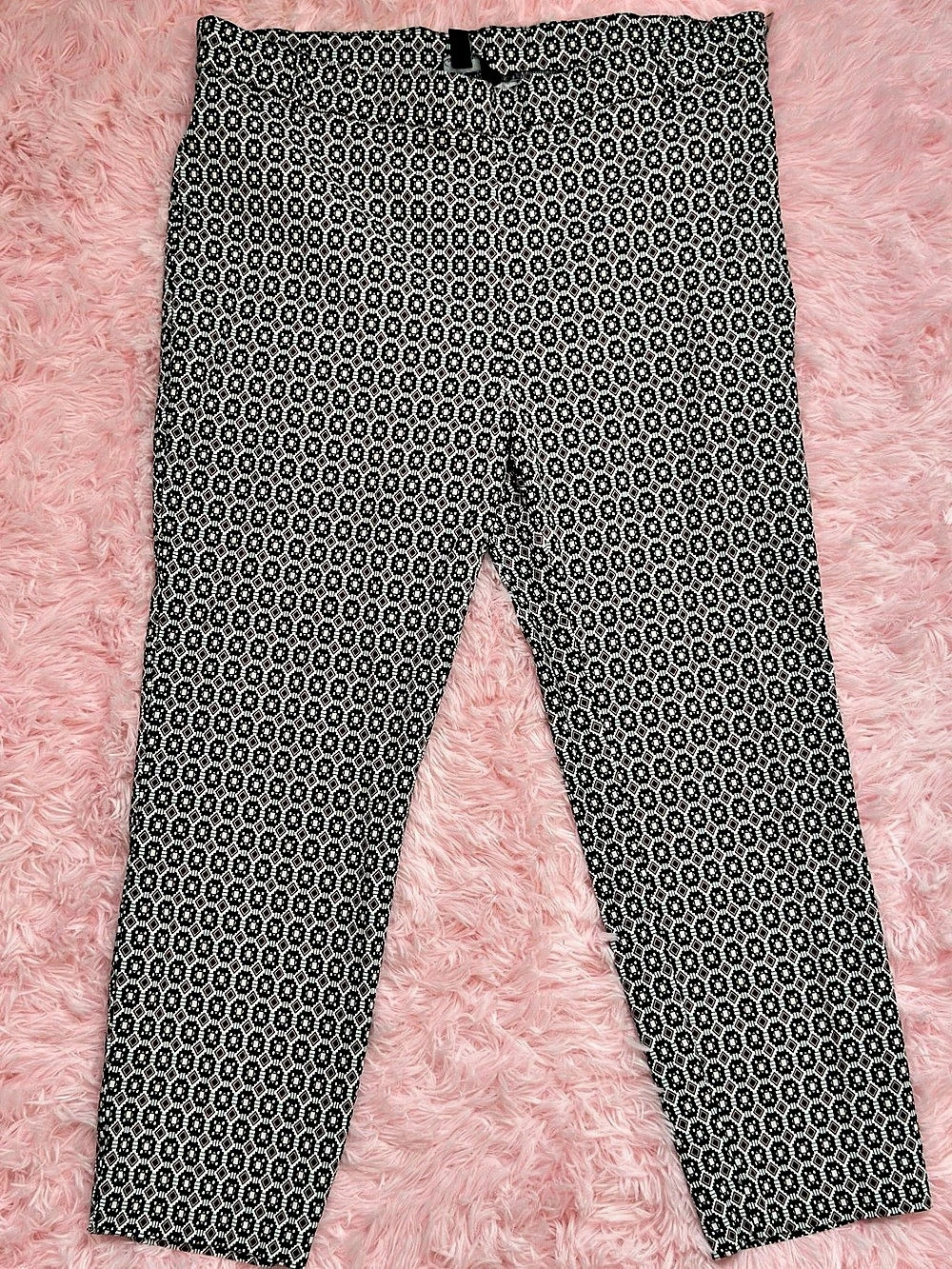 Jules & Leopold Geometric Skinny Pants Black & White Size XL Like New